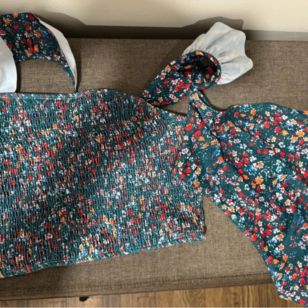 Floral Smocked Bathing Suit